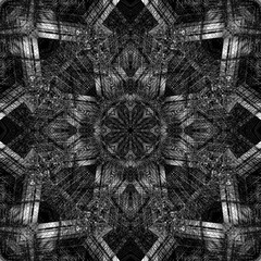 black and white creative fractal mandala consisting of a diverse circular fractal pattern.