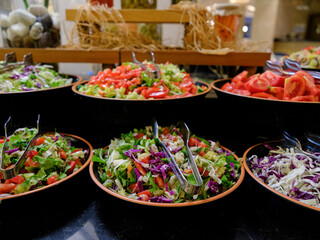 delicious salads at the hotel buffet