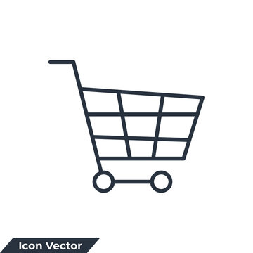 Trolley Cart icon logo vector illustration. shopping cart symbol template for graphic and web design collection