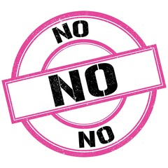 NO text on pink-black round stamp sign