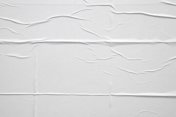 white crumpled and creased paper poster texture background