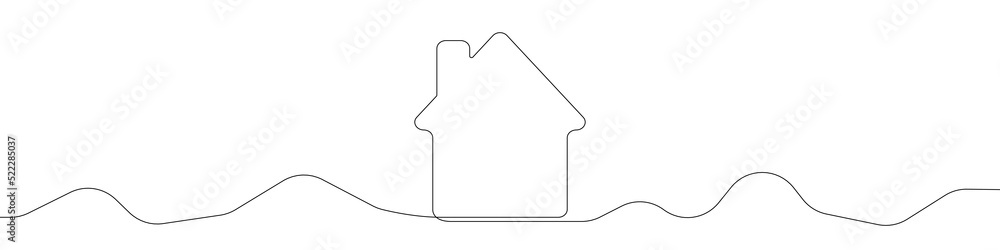 Poster house icon line continuous drawing vector. one line home icon vector background. house mark icon. co