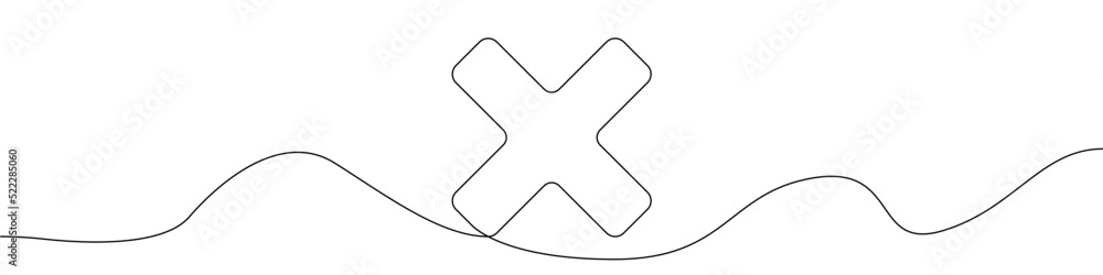 Poster cross icon line continuous drawing vector. one line cross icon vector background. cross icon. contin