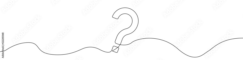 Poster question mark icon line continuous drawing vector. one line question mark icon vector background. qu