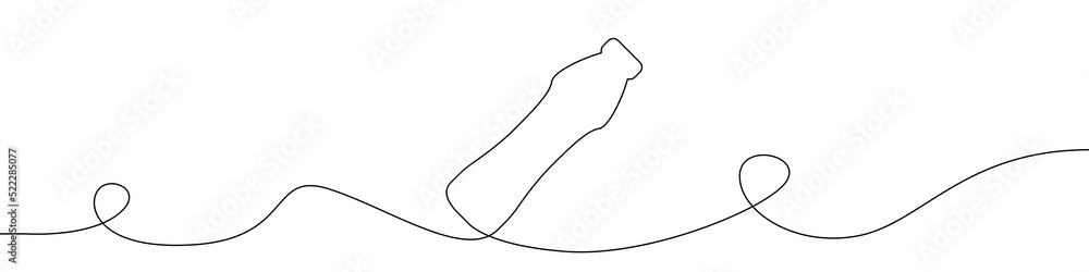 Poster bottle icon line continuous drawing vector. one line bottle icon vector background. bottle icon. con