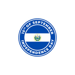 El Salvador 15 September Independence Day Logo Vector Illustration - obrazy, fototapety, plakaty