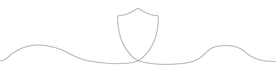 Shield icon line continuous drawing vector. One line Shield icon vector background. Shield icon. Continuous outline of a Shield icon.
