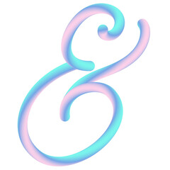 Obraz premium Elegant 3d ampersand symbol.