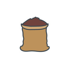 Coffee sack icon. Lineal color style. Can be used for web and mobile.