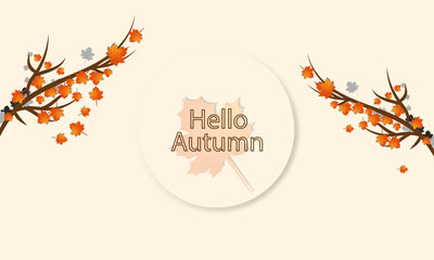 Autumn background with flat leaves