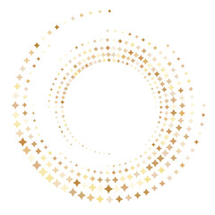 Abstract dotted golden shape.
