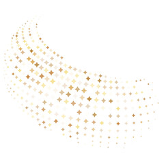 Abstract dotted golden shape.