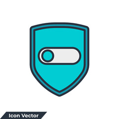 shield icon logo vector illustration. protected symbol template for graphic and web design collection
