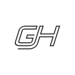 Initial GH lettering logo design vector.