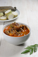 Kari Kambing or Gulai Kambing is Indonesia Traditional mutton curry soup, a type of food containing rich and spicy.