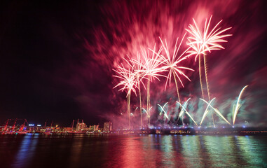 fireworks in the city