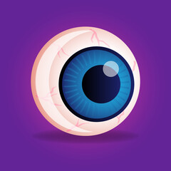 Cartoon illustration of eye ball for Halloween theme