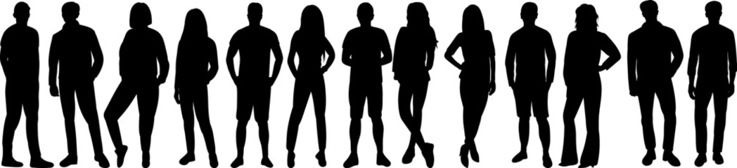 silhouette people on white background