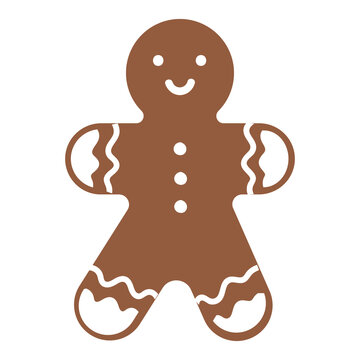 Cute illustration of gingerbread man cookie.