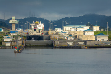 Naklejka premium Panama Canal Miraflores Locks