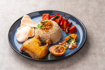 Steamed Rice with Fried Chicken or Hainanese Chicken Rice.