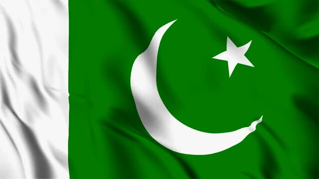 Realistic 3d Flag animation of Pakistani Flag in 4K, Pakistan Flag waving, 3d Render animation of Flag.