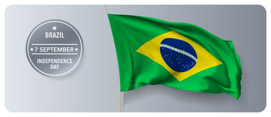 Brazil independence day vector banner, greeting card.