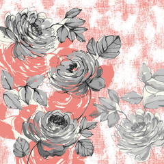 Beautiful Grey Rose with Red Shadow