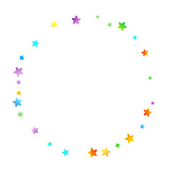 Rainbow Festive Confetti. Carnival Star Falling.