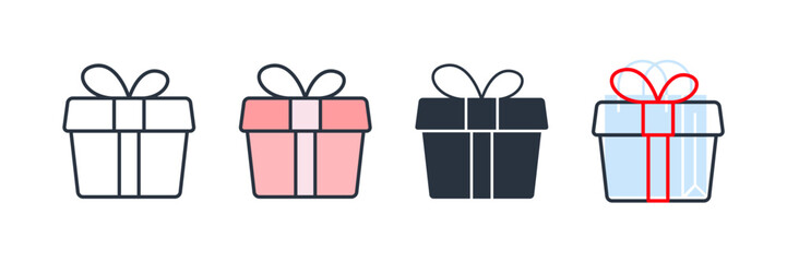 Gift Box icon logo vector illustration. gift symbol template for graphic and web design collection