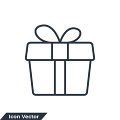 Gift Box icon logo vector illustration. gift symbol template for graphic and web design collection