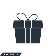 Gift Box icon logo vector illustration. gift symbol template for graphic and web design collection