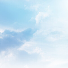 Blue sky with white cloud. The summer heaven is colorful clearing day Good weather and beautiful nature in the morning.