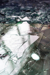 cullets from broken glass, vertical