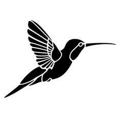humming bird silhouette eps format vector illustration on a white background © Adhi