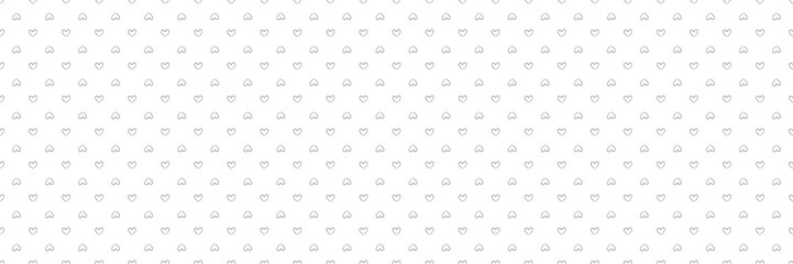Background with many hearts. Seamless pattern. Texture for web banner, flyer or poster. Valentine's day. Black and white illustration