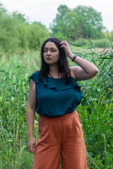 Close up portrait young beautiful woman.