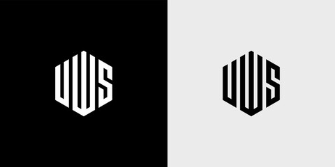 UWS Letter Logo Design polygon Monogram Icon Vector Template