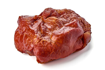 Hot Smoked ham, isolated on white background.