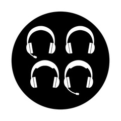 headphones icon on metal internet button