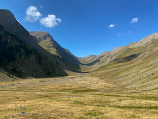 Italian Alps with sky and clouds during summer
