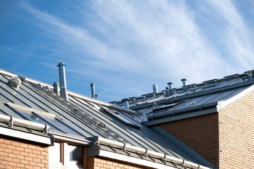 Fototapeta na wymiar Metal roof on a residential home