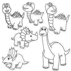 Cute dino for coloring pages