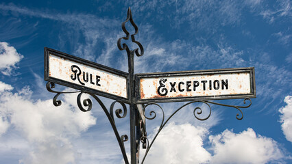 Street Sign to Exception versus Rule