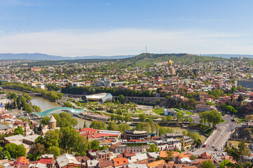 Obraz premium A beautiful panoramic view of the city of Tbilisi. Georgia country