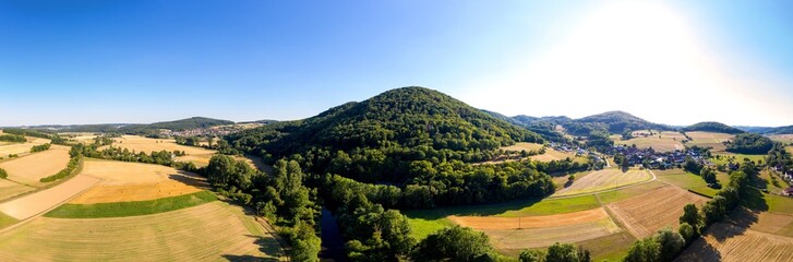 Fototapeta na wymiar the nature of hesse germany in summer panorama