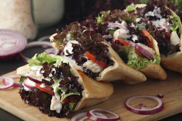 Pocket pitas with chicken salad