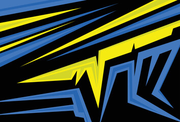 Illustration Vector graphic of Abstract Racing Stripes  fit for  background with blue and Yellow color etc.