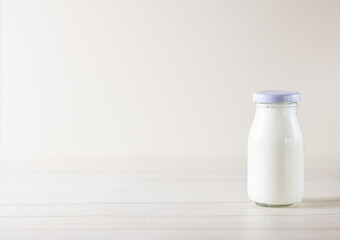 Cow's milk in a glass bottle