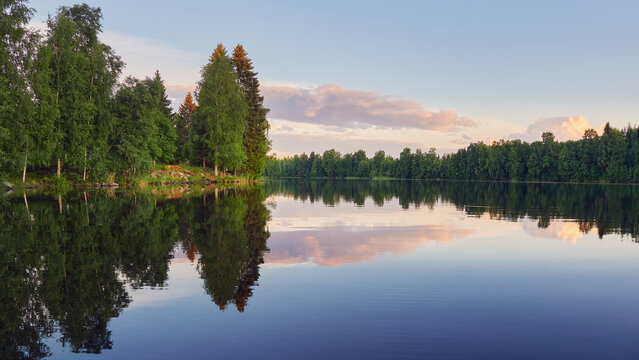 Nature around Uusi Valamo orthodox monastery in Finnish Heinavesi.